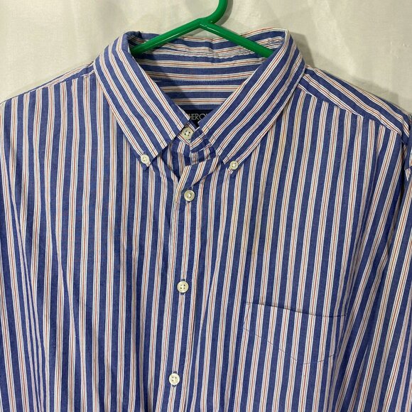 Cherokee Mens Shirt Size XXL Long Sleeve Stripe Button Down Blue White Casual - Picture 3 of 8